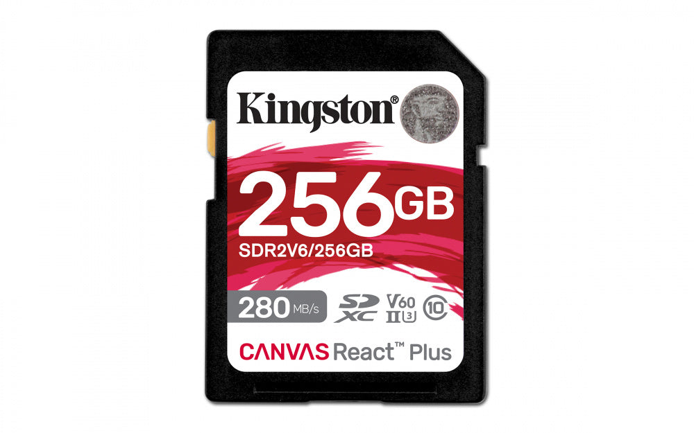 MEMORIA SD SDXC KINGSTON 256GB (SDR2V6/256GB) CANVAS REACT PLUS V60, UHS-II CLASE 10