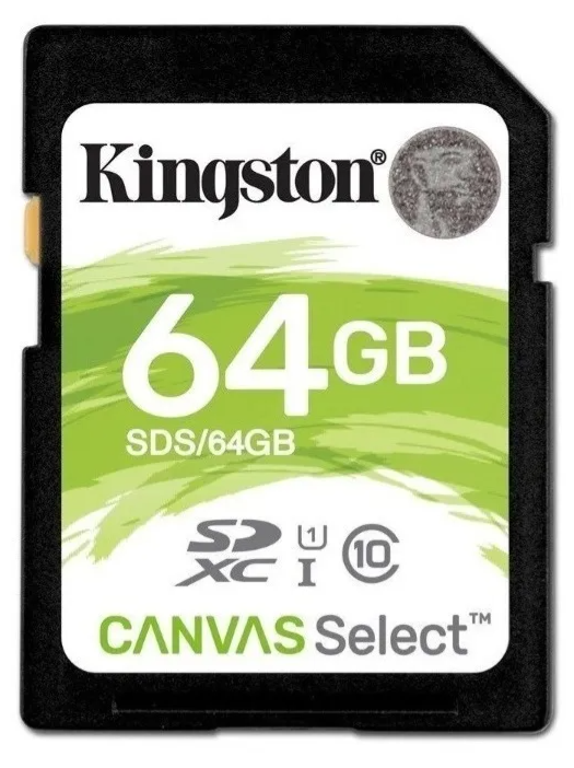 MEMORIA SD SDXC KINGSTON 64GB (SDS3/64GB) CANVAS SELECT PLUS, UHS-I CLASE 10