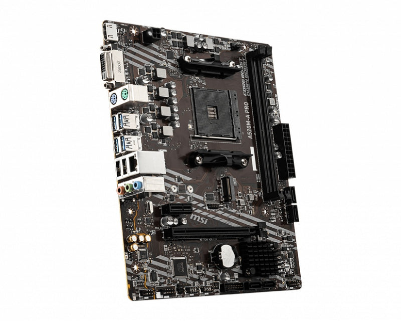 MOTHERBOARD MSI (A520M-A PRO) SOCKET AM4, 2*DDR4 4400, HDMI,DVI-D, M-ATX-2