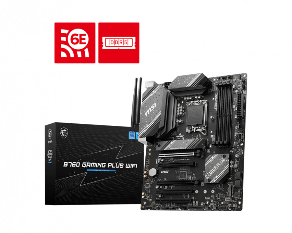 MOTHERBOARD MSI (B760 GAMING PLUS WIFI) SOCKET 1700, 4*DDR5 6800 MHZ, HDMI, DP, ATX
