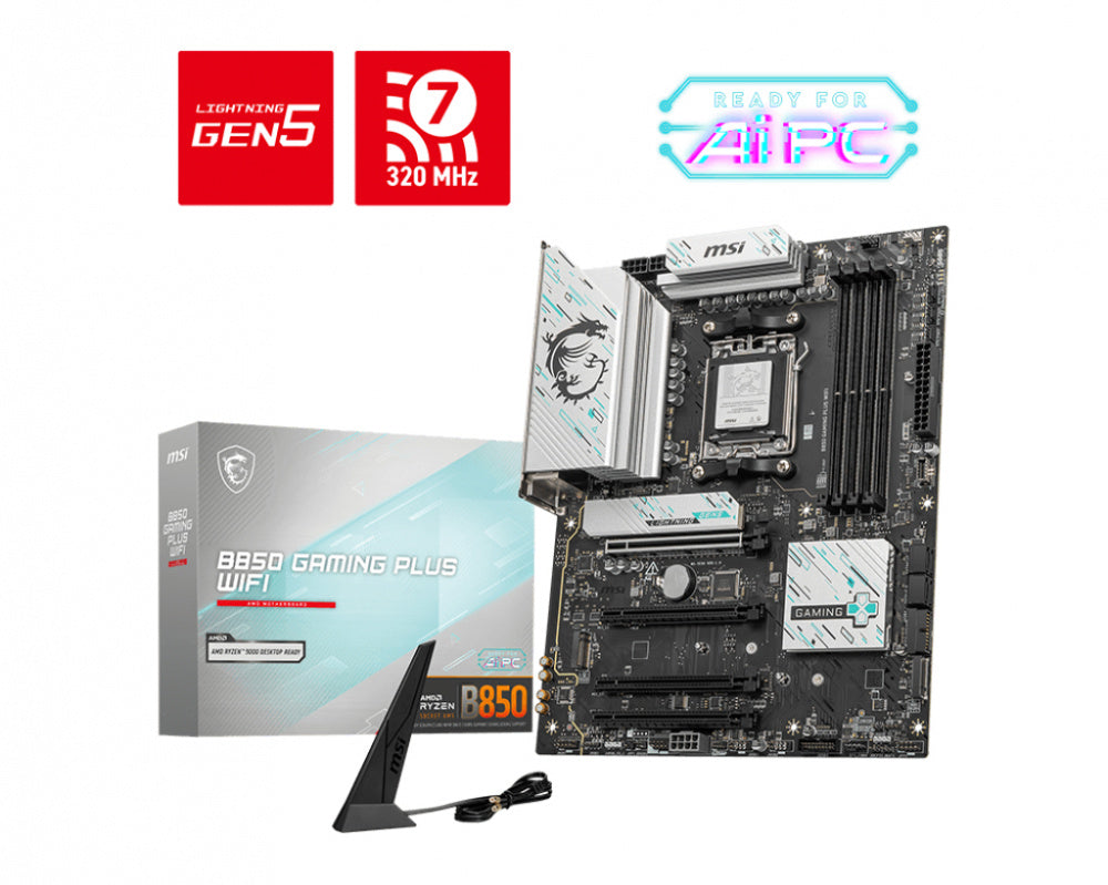 MOTHERBOARD MSI (B850 GAMING PLUS WIFI) SOCKET AM5, 4*DDR5 8200 MHZ, DP, 3*M.2, ATX-1