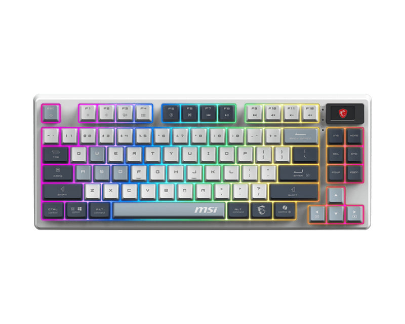 TECLADO MSI (FORGE GK600 TKL W SKY US) MECANICO INALAMBRICO,RGB, AZUL, COMPACTO 65-1