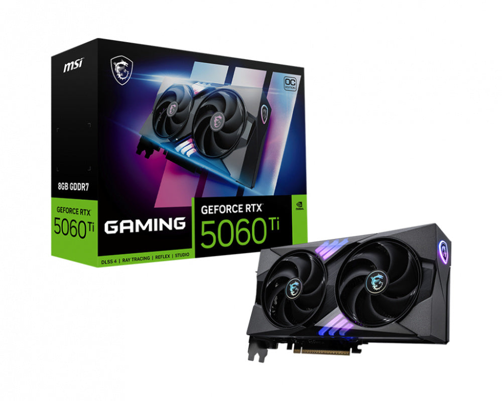 TARJETA DE VIDEO MSI (RTX 5060 TI 8G GAMING OC) 8GB GDDR7, 2662 MHZ, 1*HDMI, 3*DP, 2 FAN