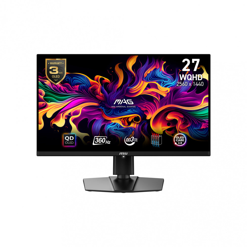 MONITOR OLED MSI 27" (MAG 271QPX QD-OLED) 2560X1440 WQHD,PLANO, 360HZ, 1*DP, 2*HDMI, 1*USB C
