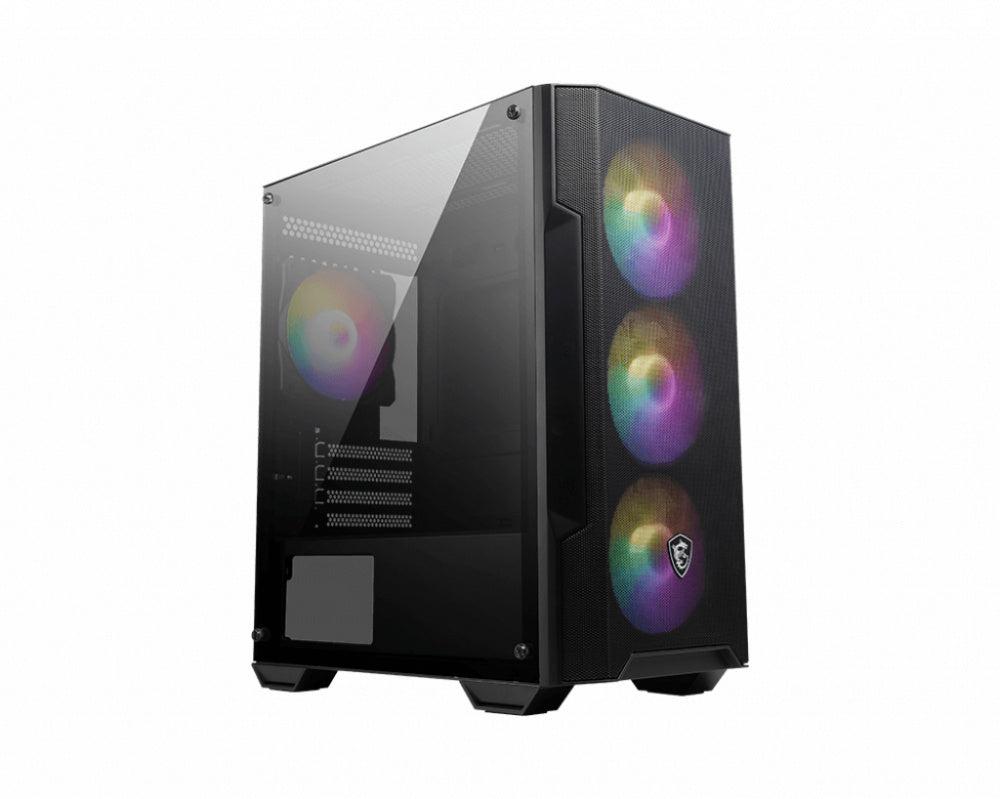 GABINETE MSI (MAG FORGE M100A) NEGRO, 4 FAN AUTO-RGB, VIDRIO TEMPLADO, FILTRO, MICRO ATX S/FUENTE-1