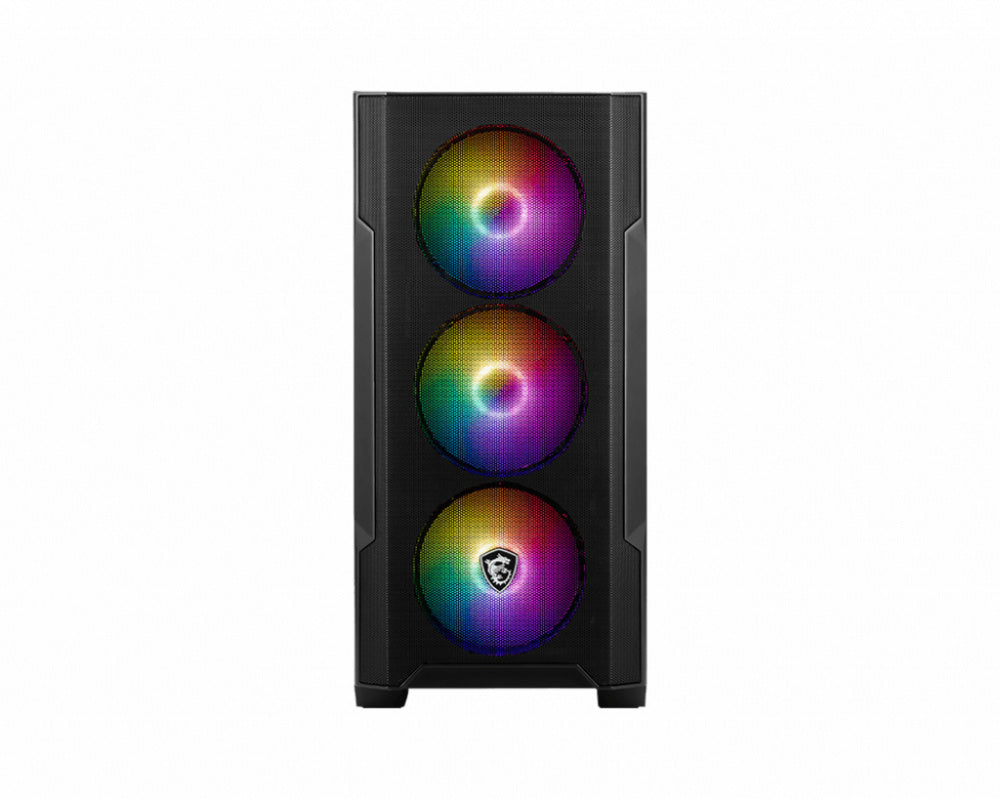 GABINETE MSI (MAG FORGE M100A) NEGRO, 4 FAN AUTO-RGB, VIDRIO TEMPLADO, FILTRO, MICRO ATX S/FUENTE