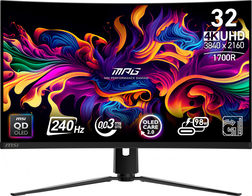 MONITOR OLED MSI 32" (MPG 321CURX QD-OLED) 3840X2160 UHD,CURVO,240HZ,1*DP, 2*HDMI,1*USB C, G-SYNC