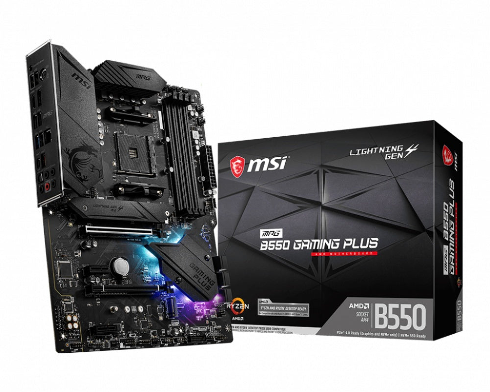 MOTHERBOARD MSI(MPG B550 GAMING PLUS)SOCKET AM4,4*DDR4 4266,1*HDMI,1*DP,PCI-E 4.0,CROSSFIRE, ATX