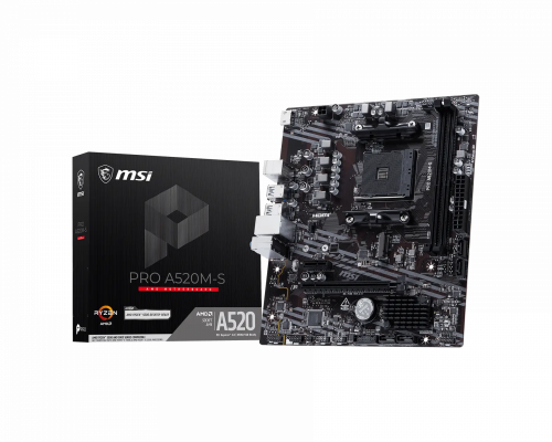 MOTHERBOARD MSI (PRO A520M-S) SOCKET AM4, 2*DDR4 4