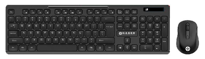 KIT 2 EN 1 NACEB (NA-0123) TECLADO Y MOUSE, INALAMBRICO RF, 104 TECLAS, 1600 DPI, NEGRO