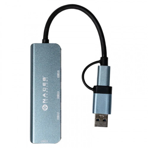 ADAPTADOR NACEB (NA-0126) HUB, USB TIPO C CON ADAP