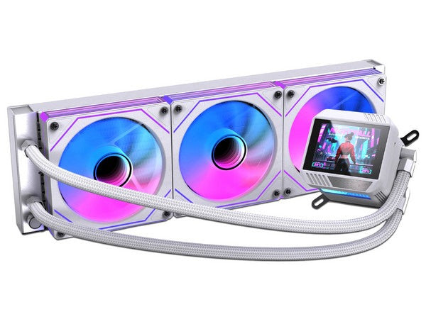 VENTILADOR P/CPU NACEB (NA-0657B) ENFRIAMIENTO LIQUIDO BOREAL, 360MM, PANTALLA LCD 2.8", ARGB, BLANCO