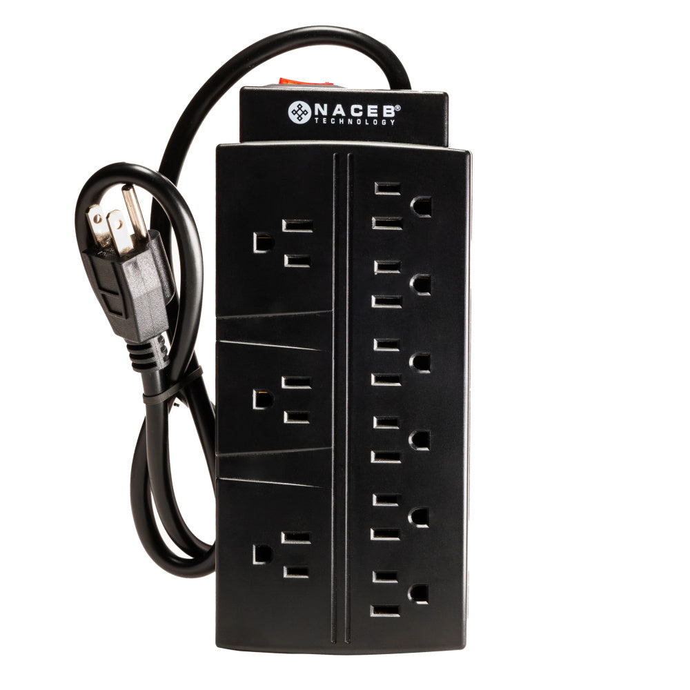 SUPRESOR DE PICOS NACEB (NA-0707) BARRA, 9 CONTACTOS, MAX, 1875 WATTS, CON SWITCH DE REINICIO