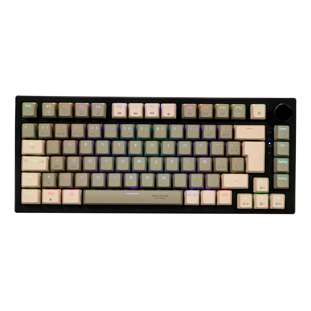 TECLADO MECANICO NACEB (NA-0969) SILVER FANG, MECANICO, 75%, SWITCH BROWN, RGB, ANTIGHOST, CAFÉ-1