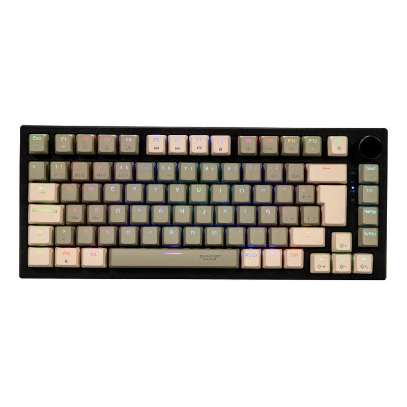 TECLADO MECANICO NACEB (NA-0969) SILVER FANG, MECANICO, 75%, SWITCH BROWN, RGB, ANTIGHOST, CAFÉ-1