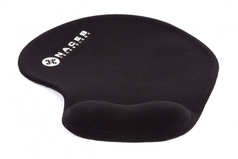 MOUSE PAD NACEB (NA-549NE) CON SOPORTE DE GEL, DE FIBRA ELASTICA, ANTIDERRAPANTE, NEGRO-1