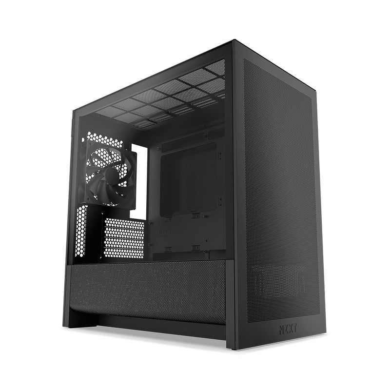 GABINETE NZXT (CC-H31FB-01) H3 FLOW, MID TOWER, MICRO ITX, MICRO ATX, 1 FAN, SIN FUENTE, NEGRO