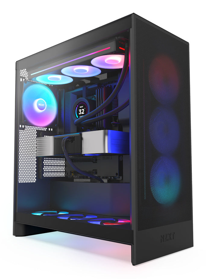 GABINETE NZXT (CM-H72FB-R1) H7 FLOW RGB, ATX, SIN FUENTE, CRISTAL TEMP, F360 RGB CORE, NEGRO