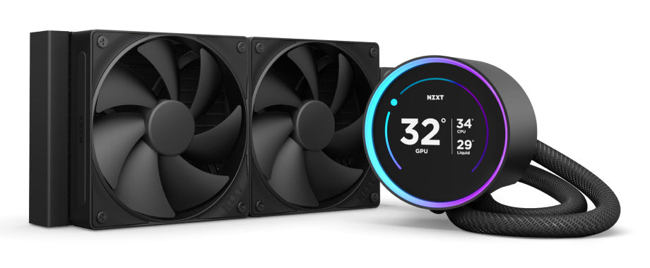VENTILADOR P/CPU NZXT (RL-KN24E-B2) KRAKEN ELITE 240 V2 LCD, FANS 2 X 120MM, 2000RPM, NEGRO