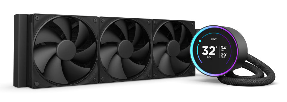 VENTILADOR P/CPU NZXT (RL-KN36E-B2) KRAKEN ELITE 360 LCD, FANS 3 X 120MM, 2000RPM, NEGRO
