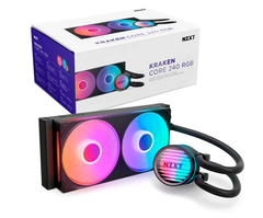 VENTILADOR P/CPU NZXT (RL-KR24C-B1) KRAKEN CORE 240 RGB,2 X 120MM, 2400RPM NEGRO-1