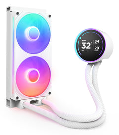 VENTILADOR P/CPU NZXT (RL-KR24E-W2) KRAKEN ELITE 240 RGB V2 LCD, FANS 2 X 120MM, 2000RPM, BLANCO-2