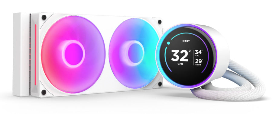 VENTILADOR P/CPU NZXT (RL-KR24E-W2) KRAKEN ELITE 240 RGB V2 LCD, FANS 2 X 120MM, 2000RPM, BLANCO