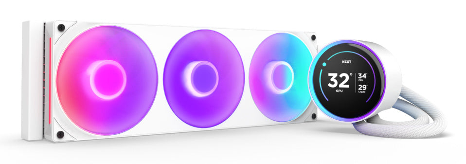 VENTILADOR P/CPU NZXT (RL-KR36E-W2) KRAKEN ELITE 360 RGB V2 LCD, 360MM, 2800RPM, BLANCO