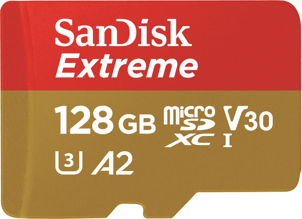 MEMORIA MICROSD SDXC SANDISK 128GB (SDSQXAA-128G-GN6AA) EXTREME, UHS-I, V30, U3, A2, C/ADAPTADOR