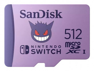 MEMORIA MICROSD SDXC SANDISK 512GB (SDSQXAO-512G-GN6ZK) NINTENDO SWITCH, POKEMON GENGAR