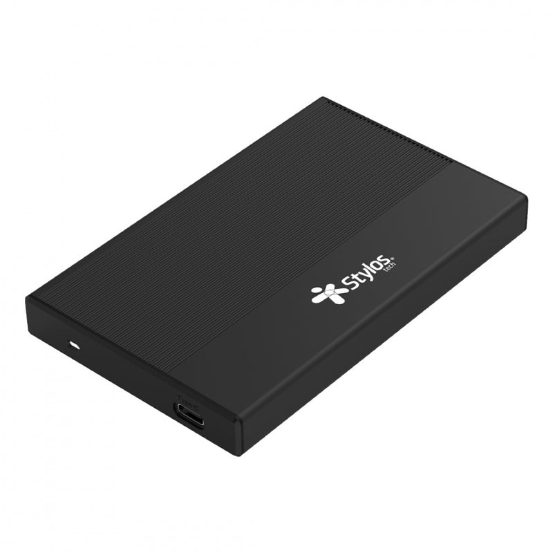 GABINETE P/SSD 2.5  STYLOS (STEN251B) MAX 4TB,USB 3.0, TIPO C, NEGRO-1