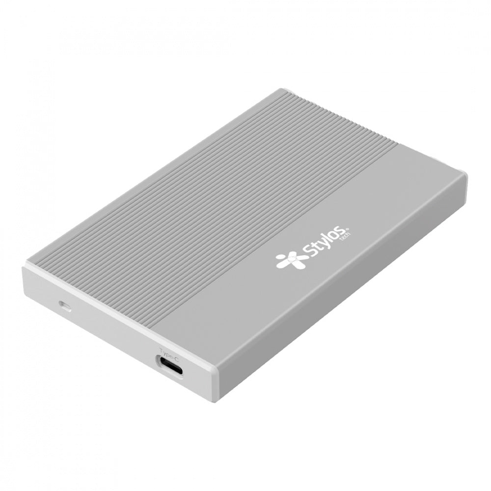 GABINETE P/SSD 2.5  STYLOS (STEN251S) MAX 4TB,USB 3.0,TIPO C, PLATA