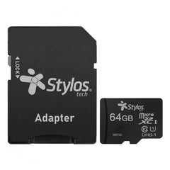 MEMORIA MICROSD STYLOS (STMSDA3B) 64GB, UHS1, CON ADAPTADOR, NEGRO-1