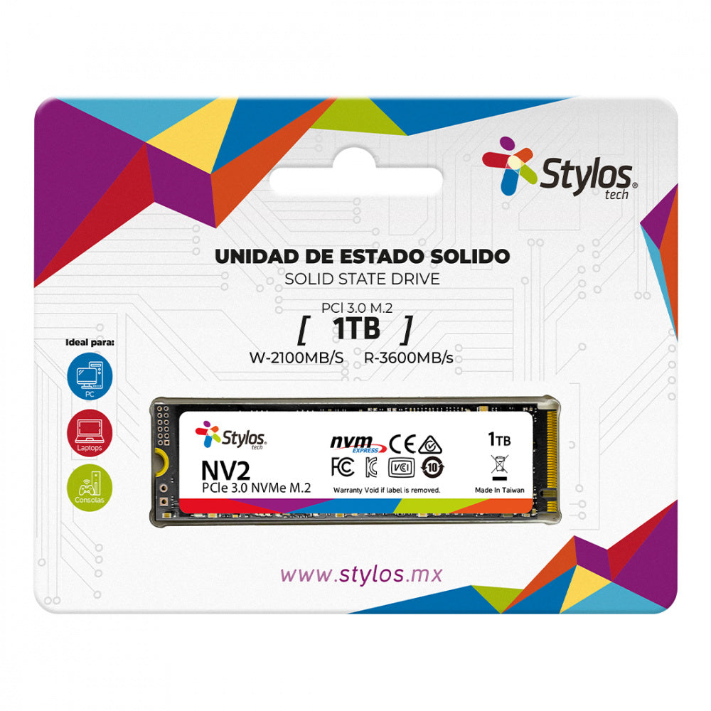 UNIDAD SSD M.2 STYLOS 1TB (STMSSDM22B) PCIE 4.0, NVME