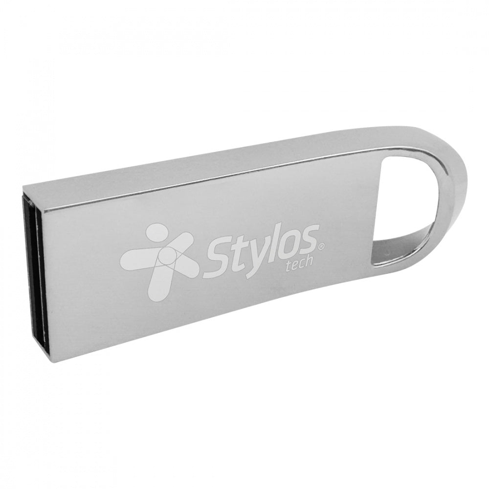 MEMORIA USB STYLOS (STMUS516B) 16GB, ST500, USB 2.0, METAL PLATA-1