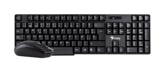 KIT TECLADO Y MOUSE INALAMBRICO STYLOS (STPKTM3B) 105 TECLAS,MOUSE 3 BOTONES,1000DPI,USB NANO,NEGRO