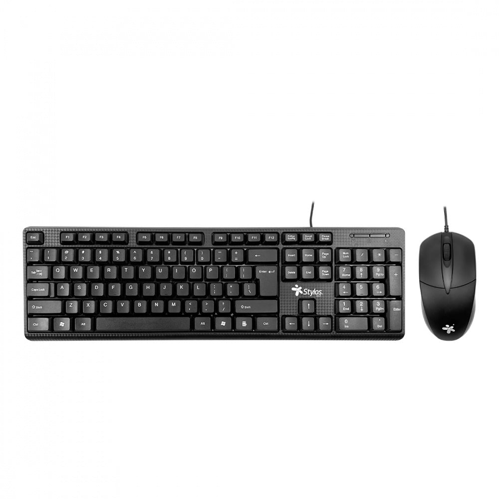 KIT TECLADO Y MOUSE ALAMBRICO STYLOS (STPKTM4B),105 TECLAS,MOUSE 3 BOTONES,USB,NEGRO-1