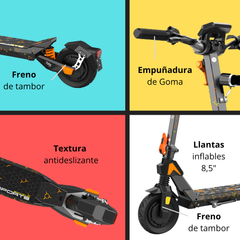 SCOOTER ELECTRICO STYLOS (STSCM03O) M3, HASTA 30KM/H, 350W, MAX. 120KG, NARANJA-3