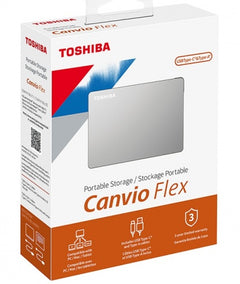 DISCO DURO EXTERNO TOSHIBA 4TB 2.5" (HDTX140XSCCA) CANVIO FLEX,USB 3.0 Y TIPO C, PC,MAC,IPAD,TABLET