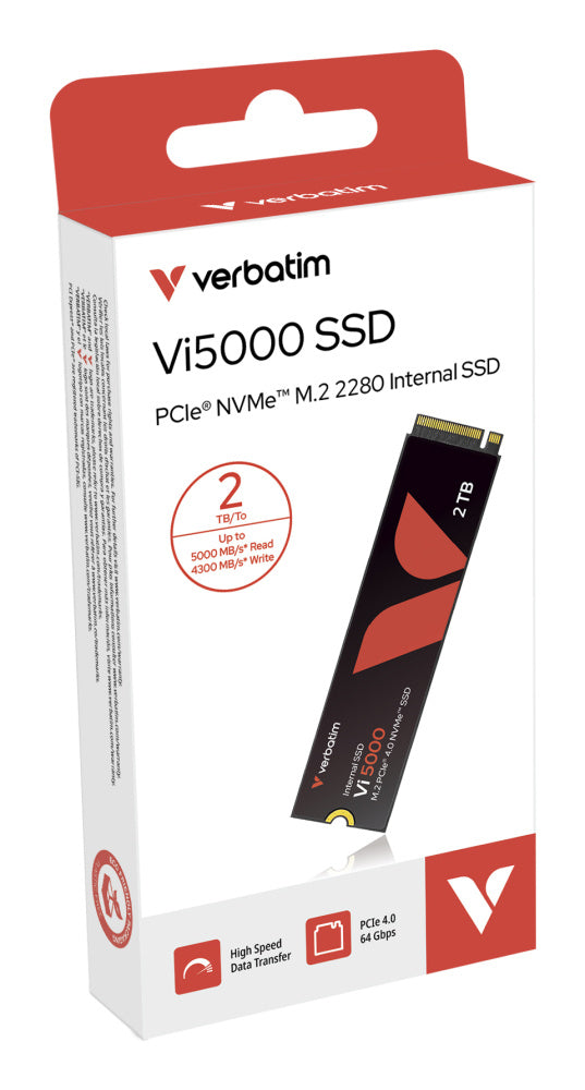 UNIDAD SSD M.2 VERBATIM 2TB (31827) VI5000, PCIE4, NVME, 2280