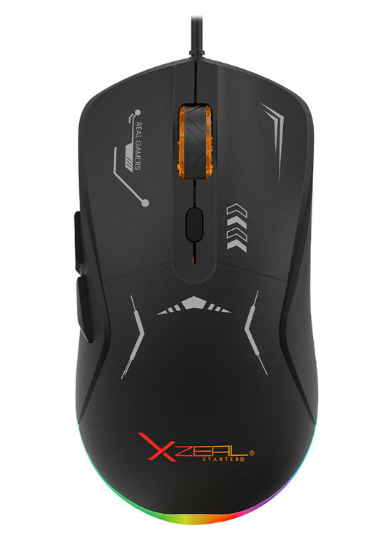 MOUSE XZEAL (XSAMGA2B) XST-401, 6 BOTONES, RGB, 7200DPI, USB 1.5 M, NEGRO