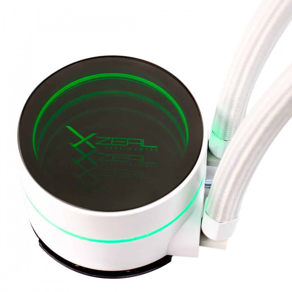 VENTILADOR P/CPU XZEAL (XZCO409W) XZ-409, REDONDO, 120MM, AMD,INTEL,ARGB,ENFRIAMIENTO LIQUIDO,BLANCO-2