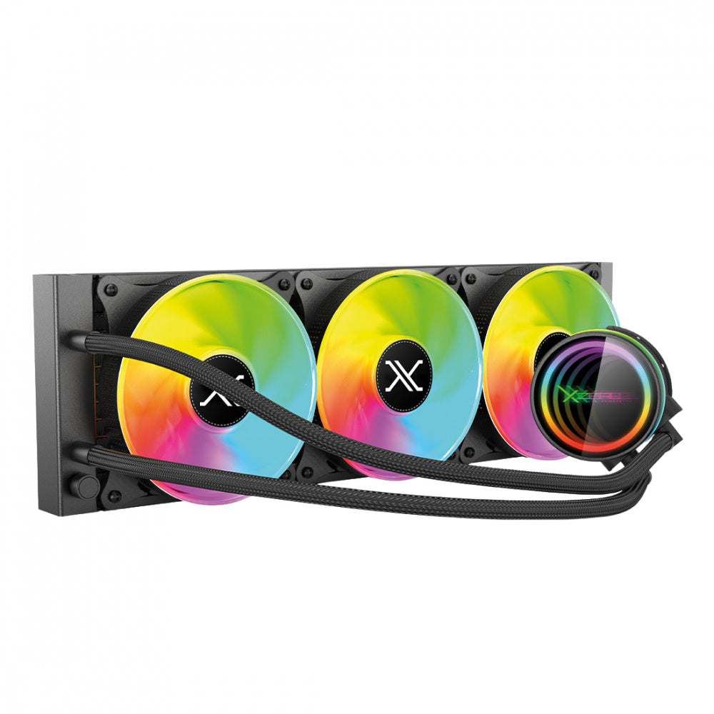 VENTILADOR P/CPU XZEAL (XZCO411B) ARGB,ENFRIAMIENTO LIQUIDO,3 VENT,120MM,NEGRO-1