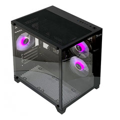 GABINETE XZEAL (XZGAMC2B)PANZER II CUBO CX12,MICRO ATX,CRISTAL,3*VENT RGB,1*USB 3.0,SIN FUENTE,NEGRO-1