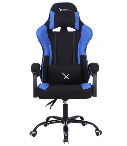 SILLA GAMER XZEAL (XZSXZ20A) TELA, RECLINABLE 140°, BRAZOS FIJOS, HASTA 115KG, PISTON CLA. 3, RGB, NEGRO/AZUL-1