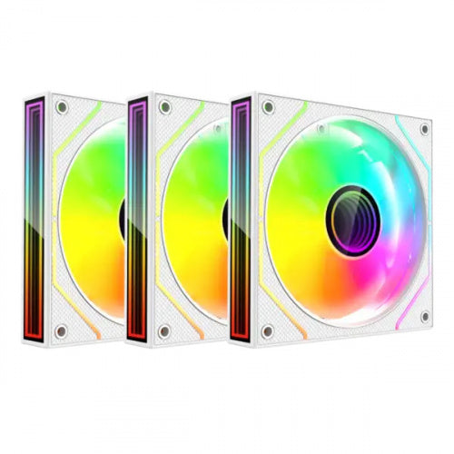 VENTILADOR P/GABINETE XZEAL (XZVE101W) XZ1115, ARGB, 3*FAN, 120MM, GAMER, BLANCO