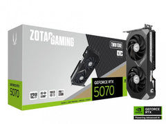 TARJETA DE VIDEO ZOTAC (ZT-B50700H-10A) RTX 5070 SOLID OC, 12GB GDDR7, 2542 MHZ, 3*DP, HDMI, 2*VENT