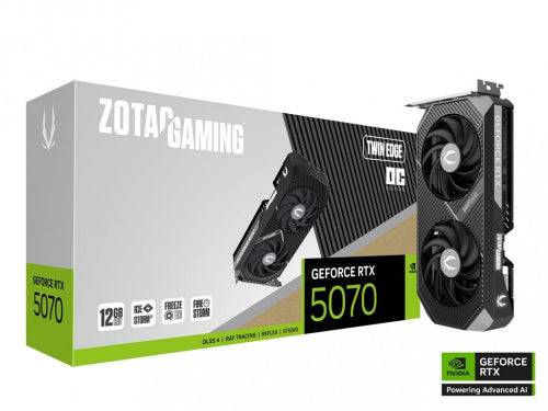 TARJETA DE VIDEO ZOTAC (ZT-B50700H-10A) RTX 5070 SOLID OC, 12GB GDDR7, 2542 MHZ, 3*DP, HDMI, 2*VENT