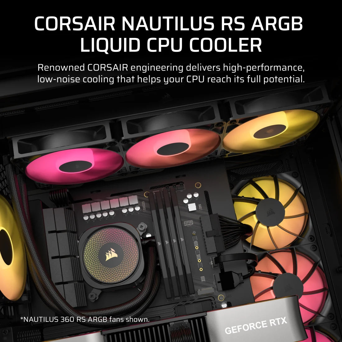 VENTILADOR P/CPU CORSAIR (CW-9060092-WW) NAUTILUS 240 RS ARGB ,2*FAN,ENFRIAMIENTO LIQUIDO