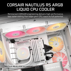 VENTILADOR P/CPU CORSAIR (CW-9060094-WW) NAUTILUS ARGB 240MM BLANCO,2*FAN,ENFRIAMIENTO LIQUIDO-2